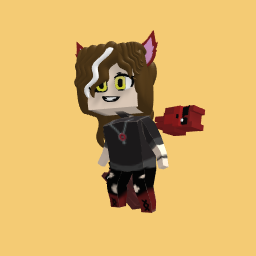 me with foxy ears and eyes plus a freddy and foxy plush