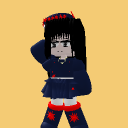 Navy blue and red flower theme outfit remake !