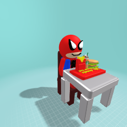 Spider man eating
