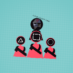 Squid game guards and frontman