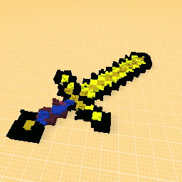 Blue and gold sword