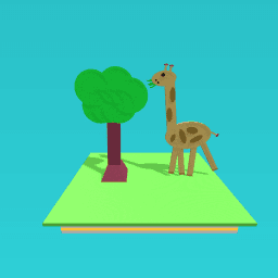 giraffe eats tree