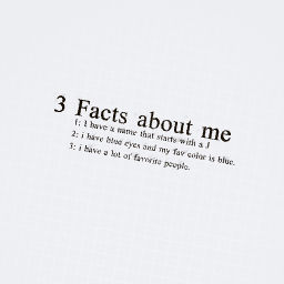 Cool facts about me