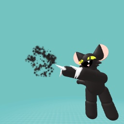 Dee points at an explosion