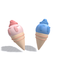 Strawberry and blueberry ice cream