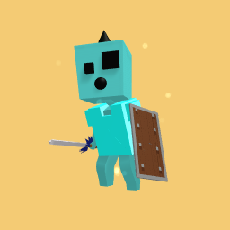 Ice slime with master sword and sheild