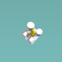 Four white houses and a statue