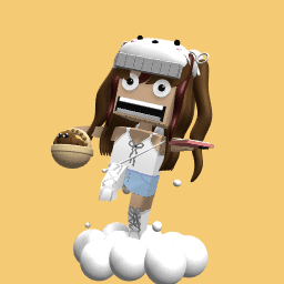 Crazy man think he is in the sky and standing on a cloud!