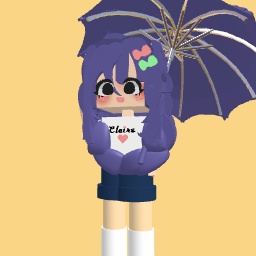 Claire is holding umbrella