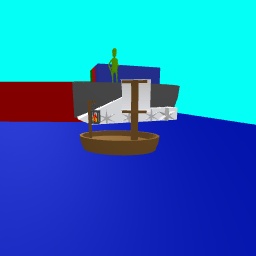 Cargo ship and small boat