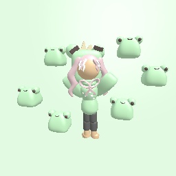 Pinkfeet and her frogs! :D