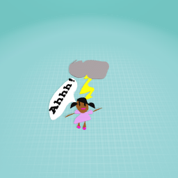 Girl getting struck by lighting