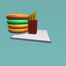 hamburger and fries