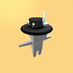 Top Hat With Flurocent Butterfly