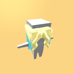 Blonde to blue fade pulled back