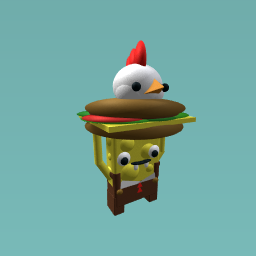 Baby sponge bob holding baby chickin