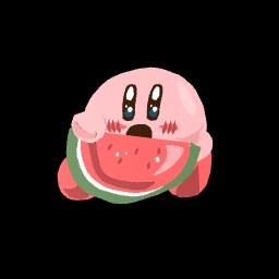 kirby likes watermelon apparently