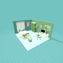 Green and Blue Bedroom