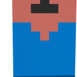 Minecraft Steve with his arms and top of head missing