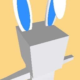 White and blue rabbit ears