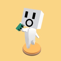 Boxhead drinking limon lime soda