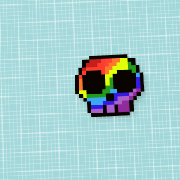Rainbow Skull Pixel Art