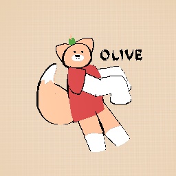 Fox in a hoodie with a olive on its head