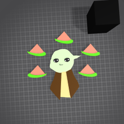 babay yoda loves watermelon