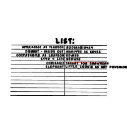 LIST OF STUFF I'M MAKING
