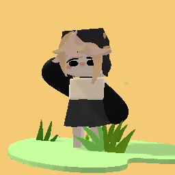 girl waving with pony tail at back