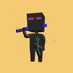 Ender man with two thengs of minecraft