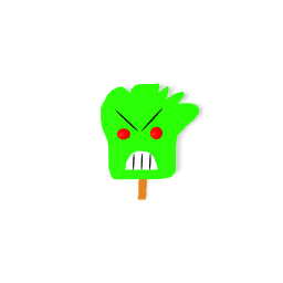 Angry face ice block