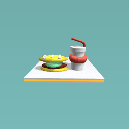 Hamburger and juice