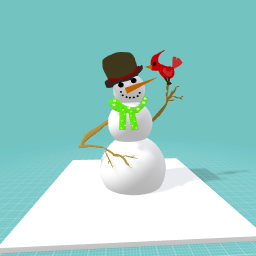 Christmas Snonman with Red Bird