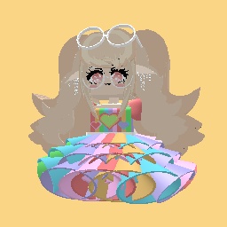 girl with rainbow cute dress!