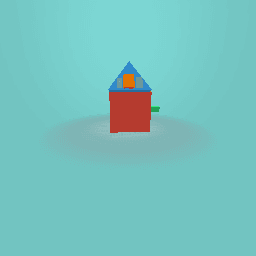 House but house is on the roof and chimney bottom