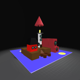 LightHouse  And A Boat And A Storage House