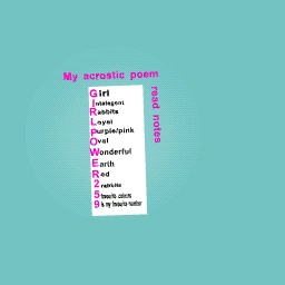 My acrostic poem!