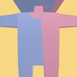 half pink and purple