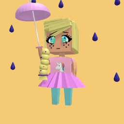 Shy girl in the rain