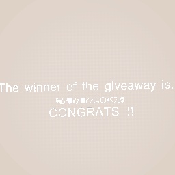 The giveaway winner !!