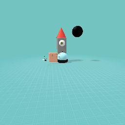 Spaceship wit planet