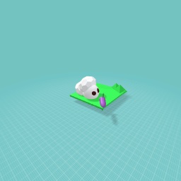 Sheep (The dark green stick with the purple sticking out of it i was trying to make a flower but it didnt work out for me :/)