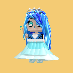 blue cute girl witha gold blue too 