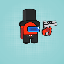 among us top hat suit and tie red sus