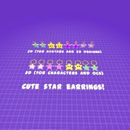 Daily Free Spree! (August 5th) Cute 2D and 3D Star Earrings!