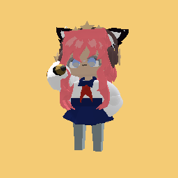 Anime girl going to school