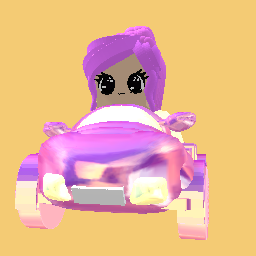 Purple Girl Driving in Car