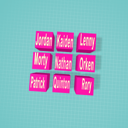 Next nine in Alphabetical Boy's Name Cubes