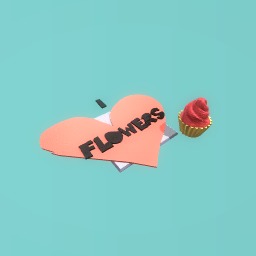 Cupcake and flowers